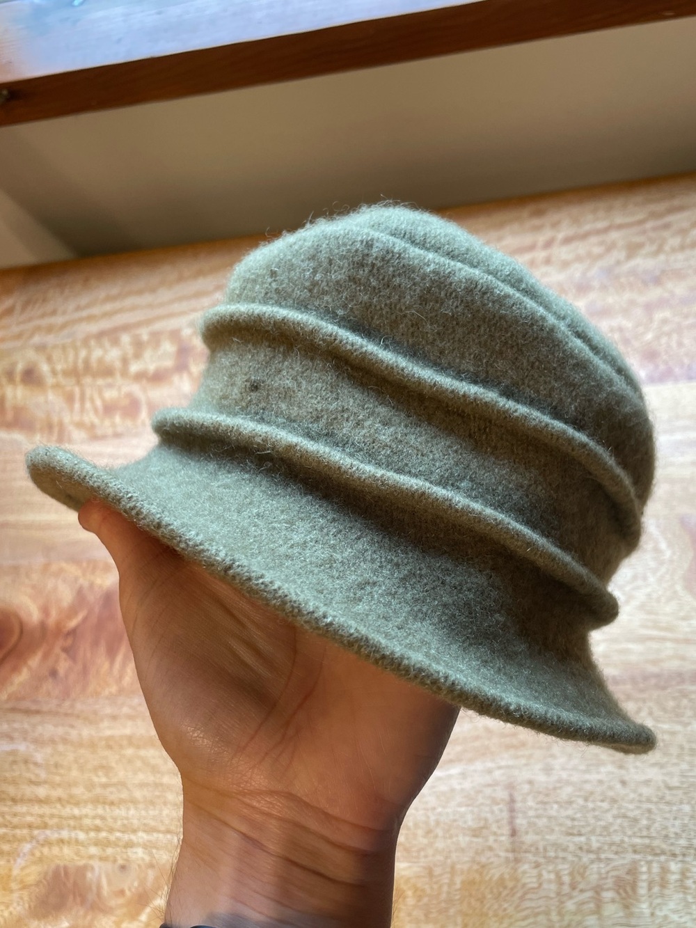 Wool Hat in Olive Green